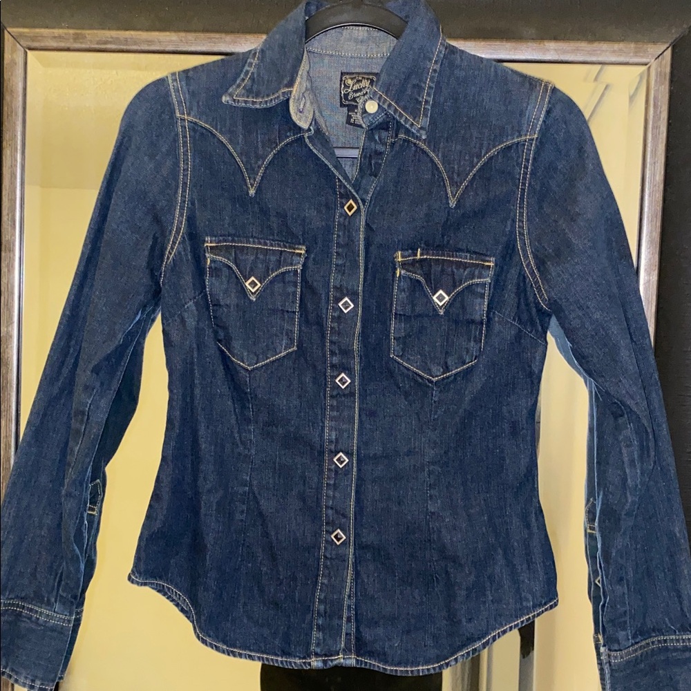 Lucky Brand Dark Blue Cotton Shirt